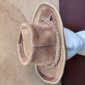 Vintage Suede Leather United Hatters Cap Millinery Hat